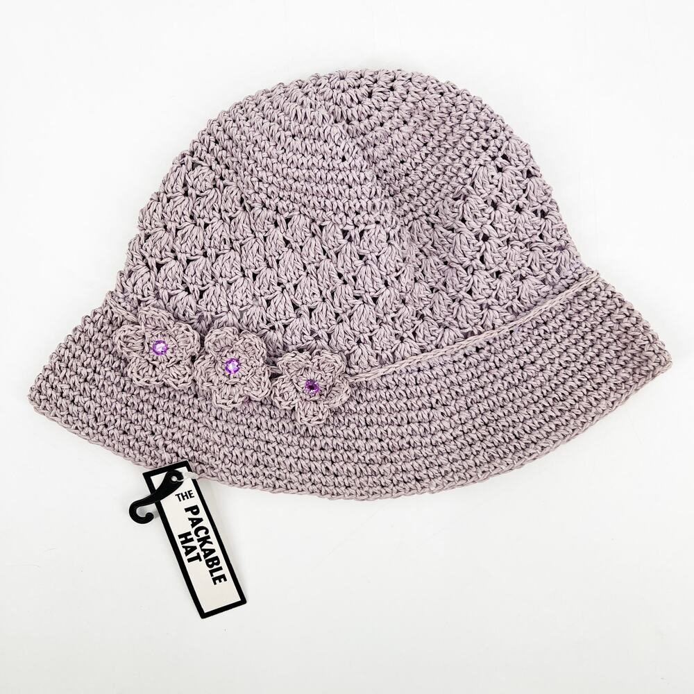 Vintage Y2k Xhilaration Lavender Crochet Paper Hat NWT